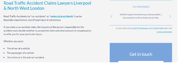 Road Traffic Accident Claims Lawyers Liverpool | Ray Legal Marketing