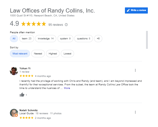 Law Firms | Google Review | Ray Legal Marketing