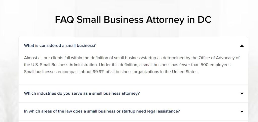 FAQ Small Business Attorney in DC | Ray Legal Marketing | RLM