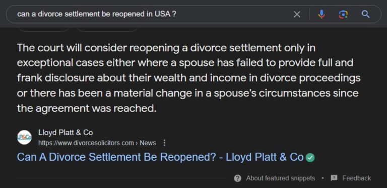 divorce settlement be reopened in USA ? | Ray Legal Marketing | SEO